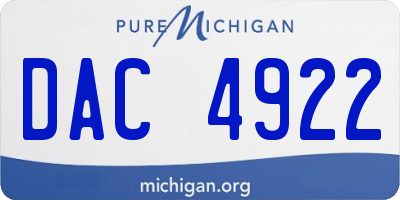 MI license plate DAC4922