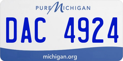 MI license plate DAC4924