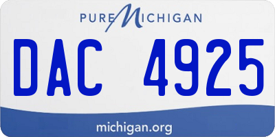 MI license plate DAC4925