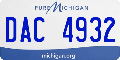 MI license plate DAC4932