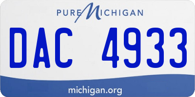 MI license plate DAC4933