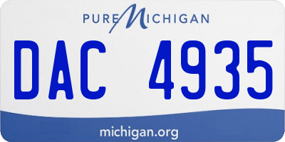 MI license plate DAC4935