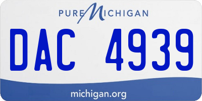 MI license plate DAC4939
