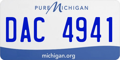 MI license plate DAC4941