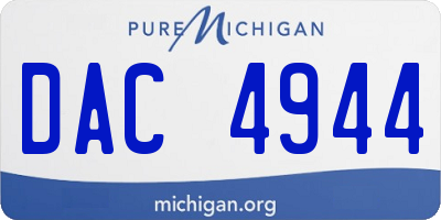 MI license plate DAC4944