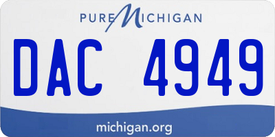 MI license plate DAC4949