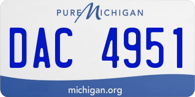 MI license plate DAC4951