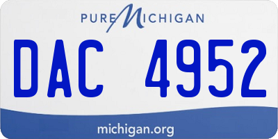 MI license plate DAC4952