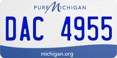 MI license plate DAC4955