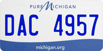 MI license plate DAC4957