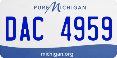 MI license plate DAC4959