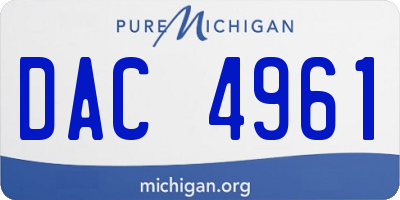 MI license plate DAC4961