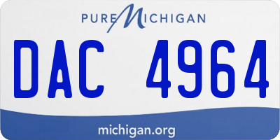 MI license plate DAC4964
