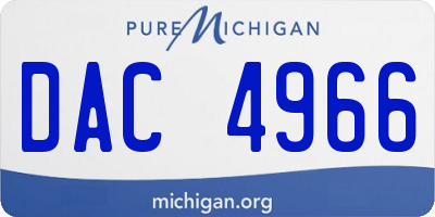 MI license plate DAC4966