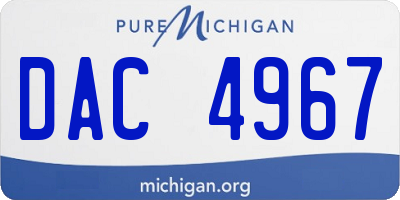 MI license plate DAC4967