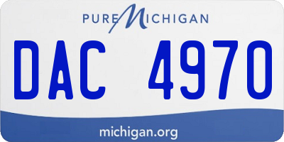 MI license plate DAC4970