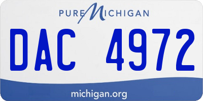 MI license plate DAC4972