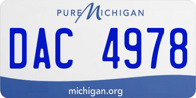MI license plate DAC4978