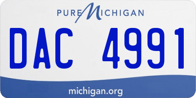 MI license plate DAC4991