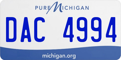 MI license plate DAC4994