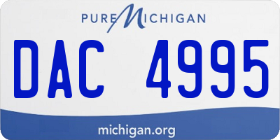 MI license plate DAC4995