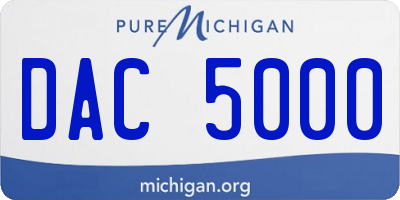 MI license plate DAC5000