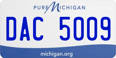 MI license plate DAC5009