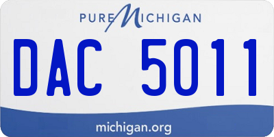 MI license plate DAC5011