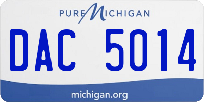 MI license plate DAC5014