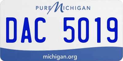 MI license plate DAC5019