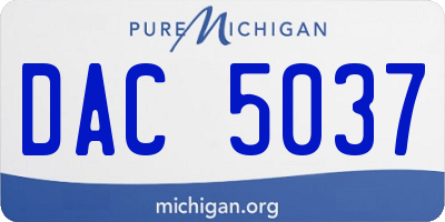 MI license plate DAC5037