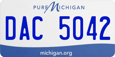MI license plate DAC5042
