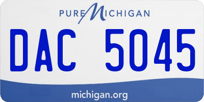 MI license plate DAC5045