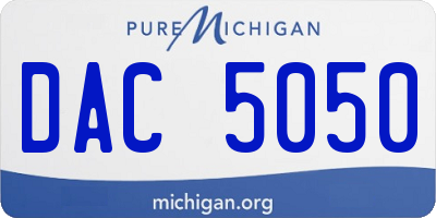 MI license plate DAC5050