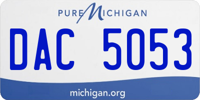 MI license plate DAC5053