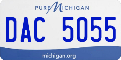 MI license plate DAC5055