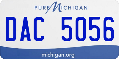 MI license plate DAC5056