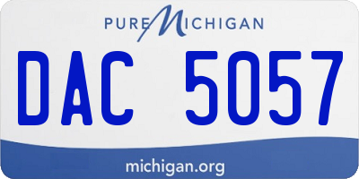 MI license plate DAC5057