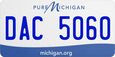 MI license plate DAC5060
