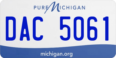 MI license plate DAC5061