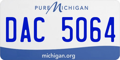MI license plate DAC5064