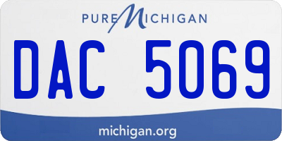 MI license plate DAC5069