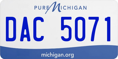 MI license plate DAC5071
