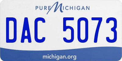 MI license plate DAC5073