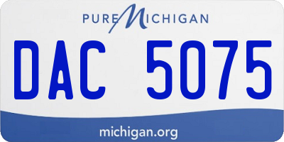 MI license plate DAC5075