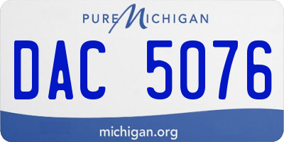 MI license plate DAC5076