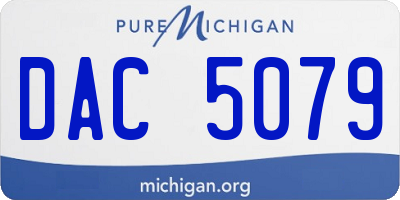 MI license plate DAC5079