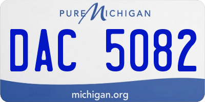 MI license plate DAC5082