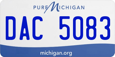 MI license plate DAC5083