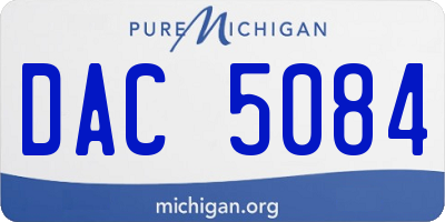 MI license plate DAC5084